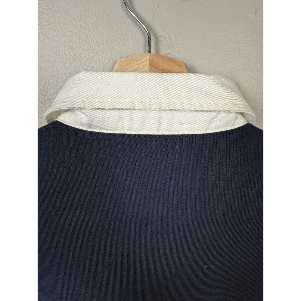 Polo Ralph Lauren Logo Spellout Rugby USA Colorblock Sweatshirt Blue White Shirt - Picture 6 of 9